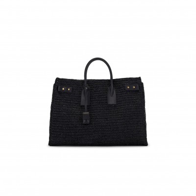 YSL SAC DE JOUR SUPPLE IN RAFFIA AND LEATHER-MEDIUM 751499GAADY1000 (41*28*13cm)